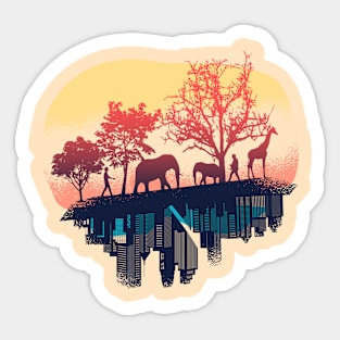 Nature And City Sticker